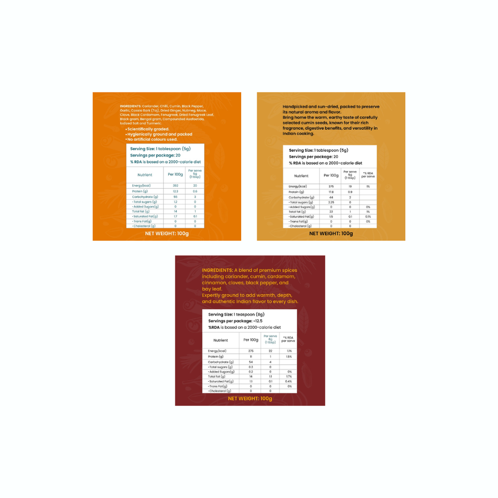 SPICES COMBO-3 (3 Packs 100g Each)