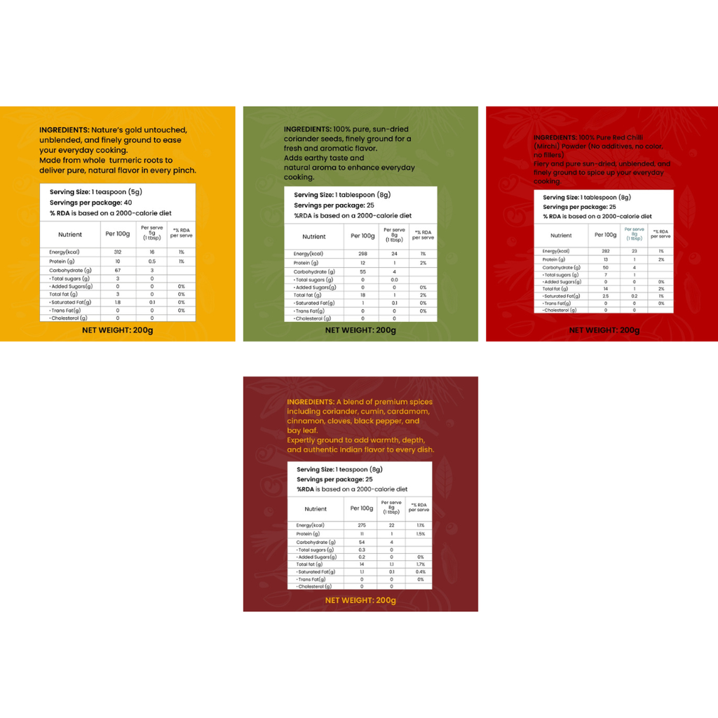 SPICES COMBO-1 (4 Packs 200g Each)